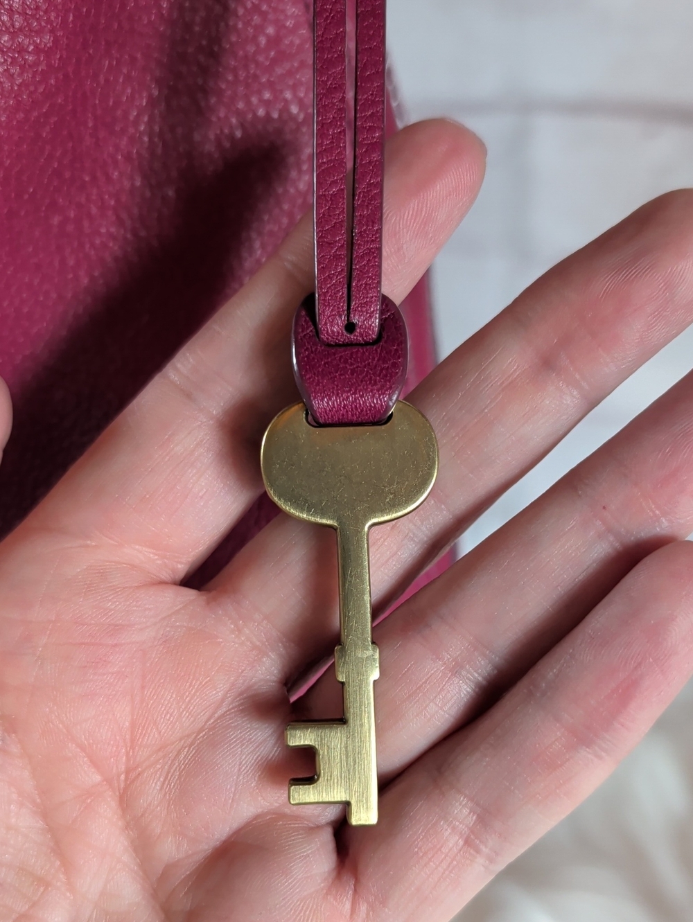 Fossil Pebbled Leather Shoulder Bag in Berry Purple - Picture 5 of 12